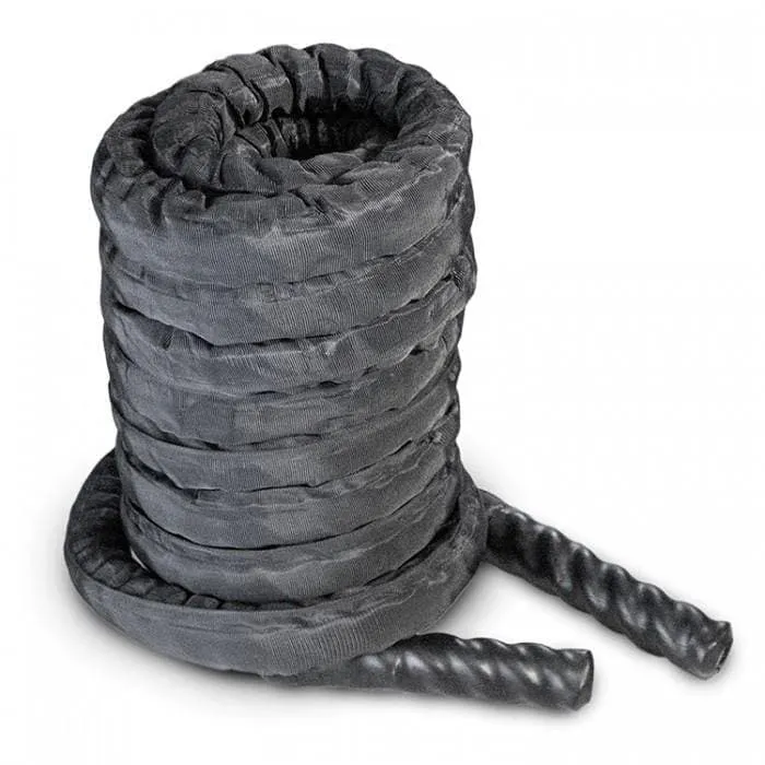 20m Battle Rope, Black Cover - 38mm (1.5 Inch) waterproof