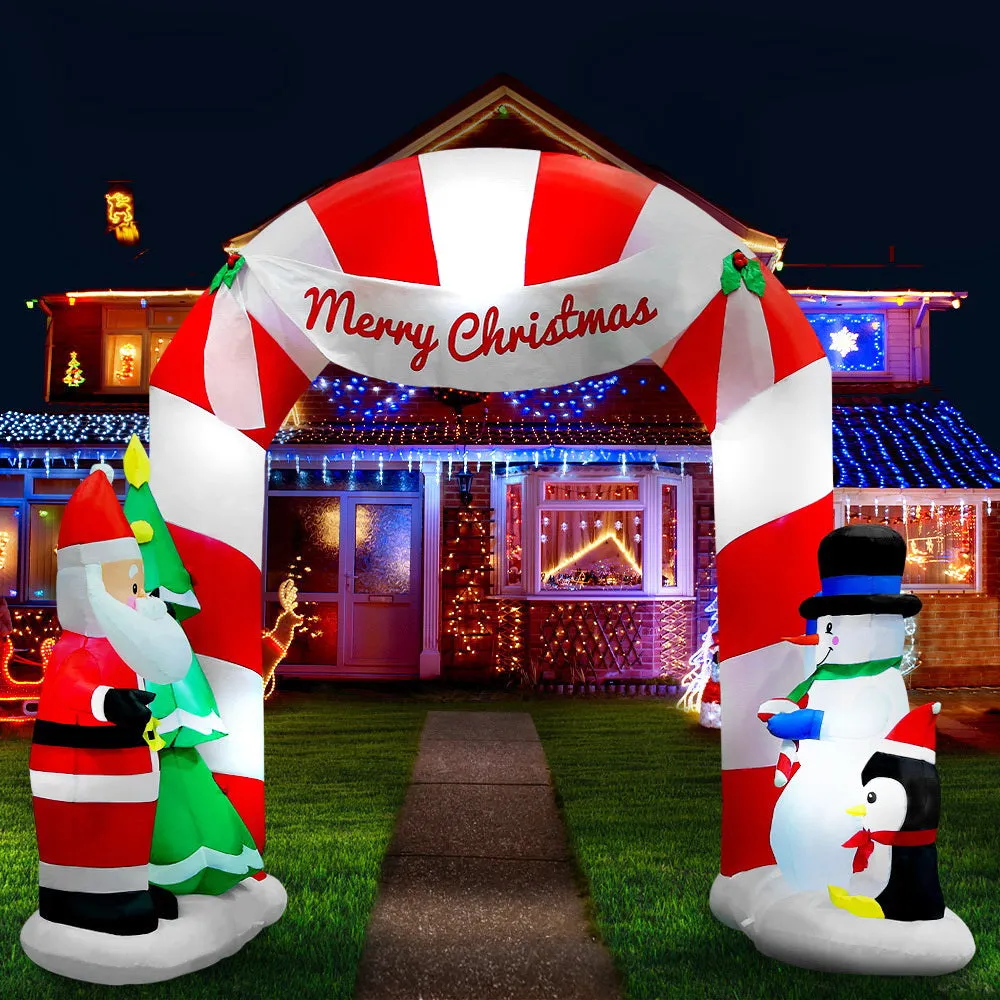 3M Christmas Inflatable Archway Entryway with Santa Xmas Decor LED