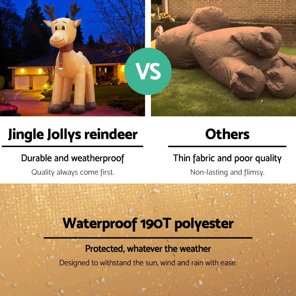 5M Illuminated UV-Resistant Inflatable Reindeer - Jingle Jollys