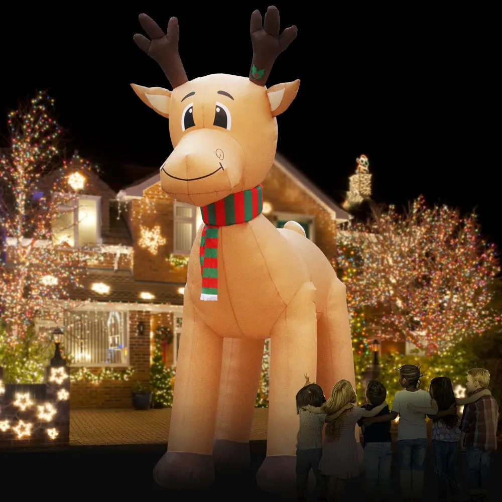 5M Illuminated UV-Resistant Inflatable Reindeer - Jingle Jollys