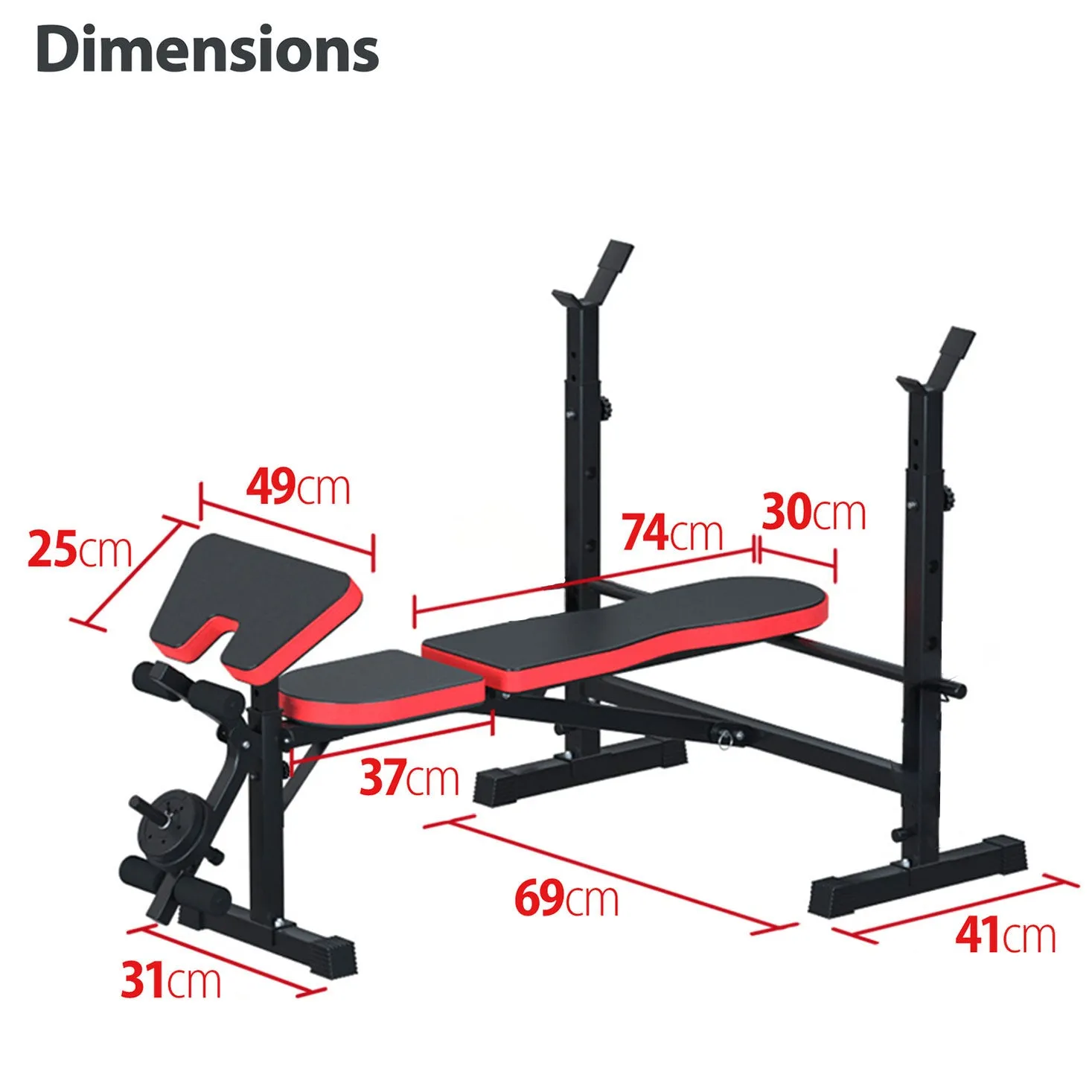 Adjustable Weight Bench Press Multi Station Fitness 8 in 1 Home Gym Equipment Arm