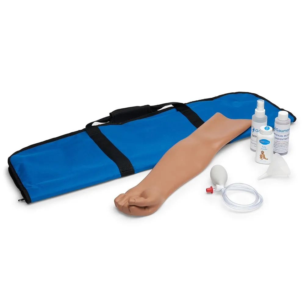 Advanced Multipurpose Venous Training Arm For IV, IM, and Sub-Q Practice, Left Arm, Dark