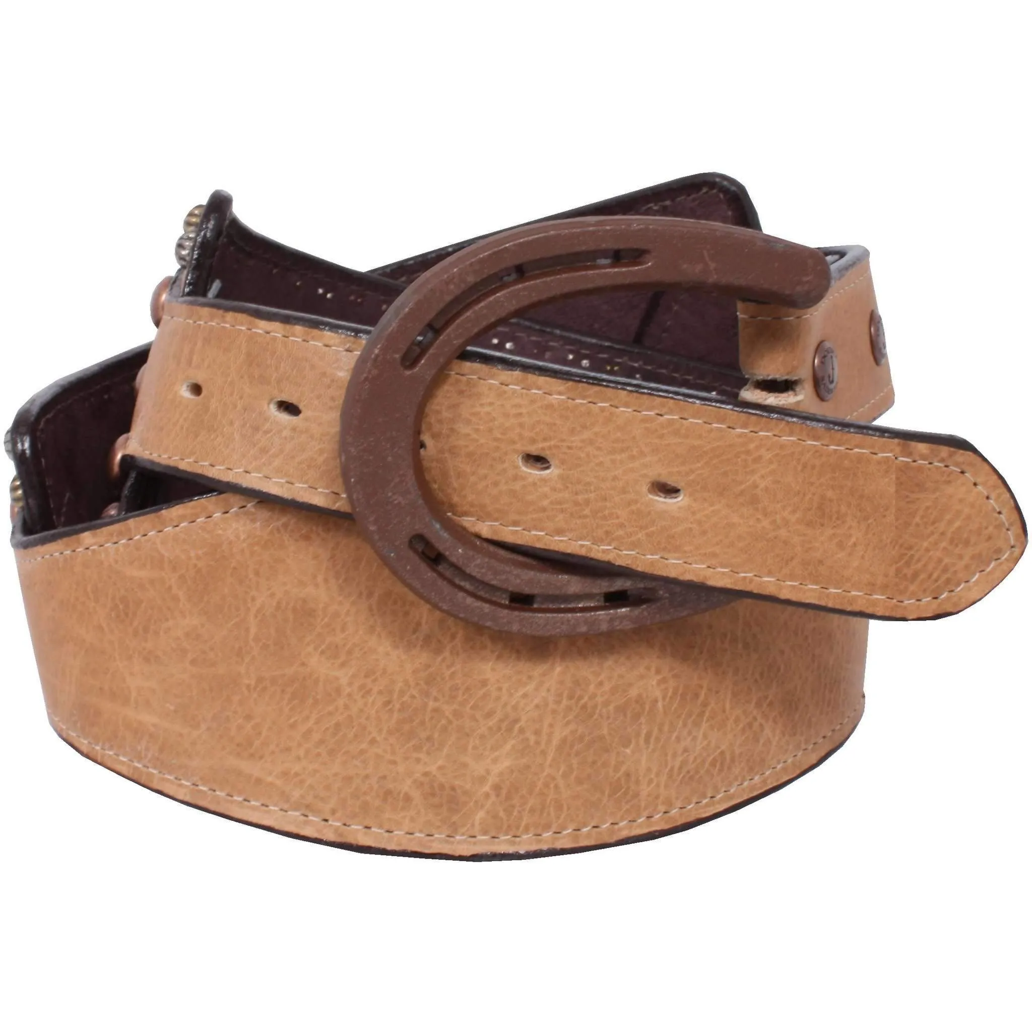 B806 - Camel Pull-Up Three Piece Belt