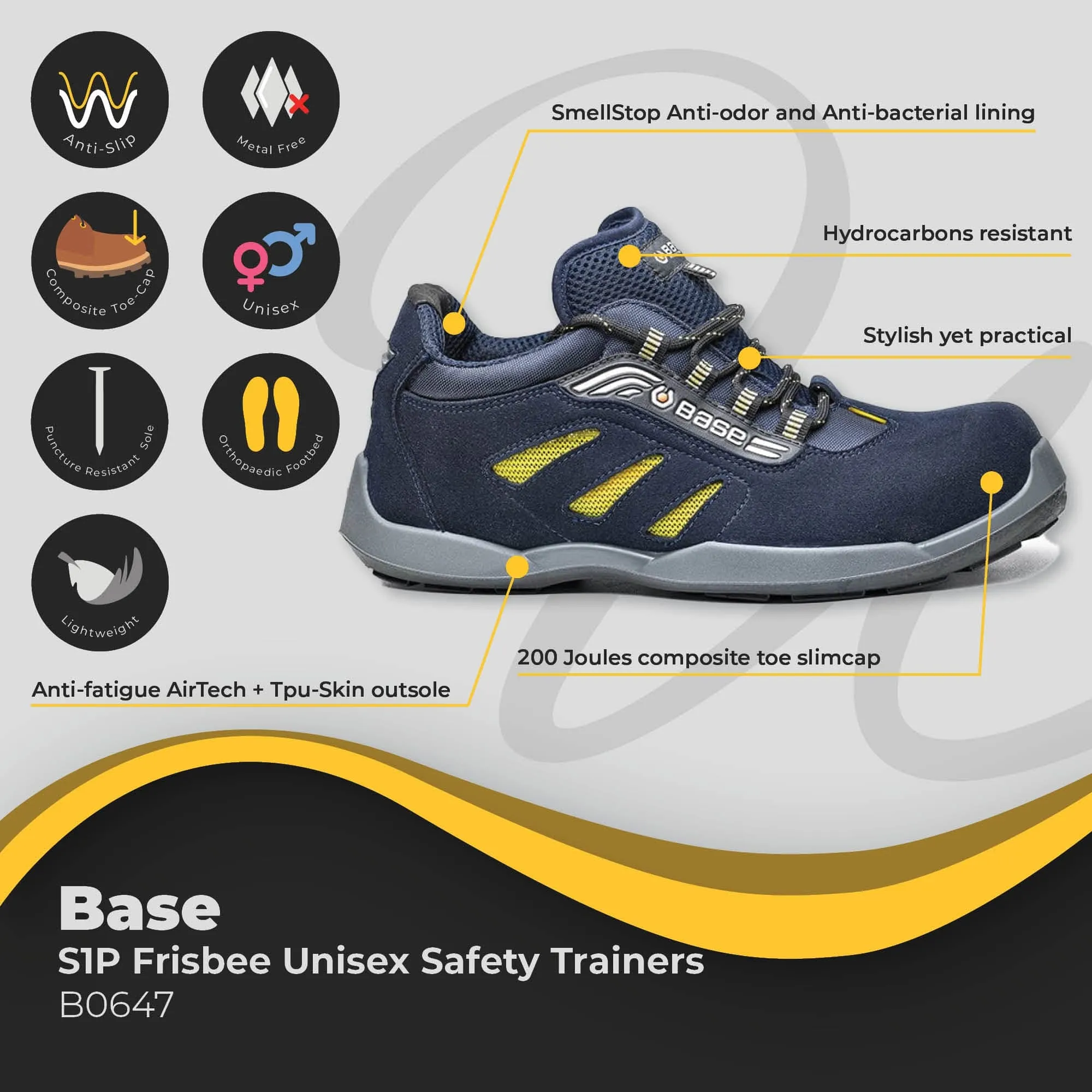 Base Frisbee S1P Unisex Safety Trainers B0647