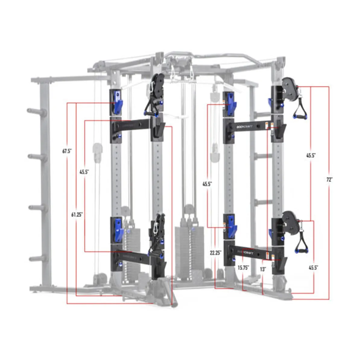 BodyCraft RFT Pro Power Rack Functional Trainer FULLY LOADED