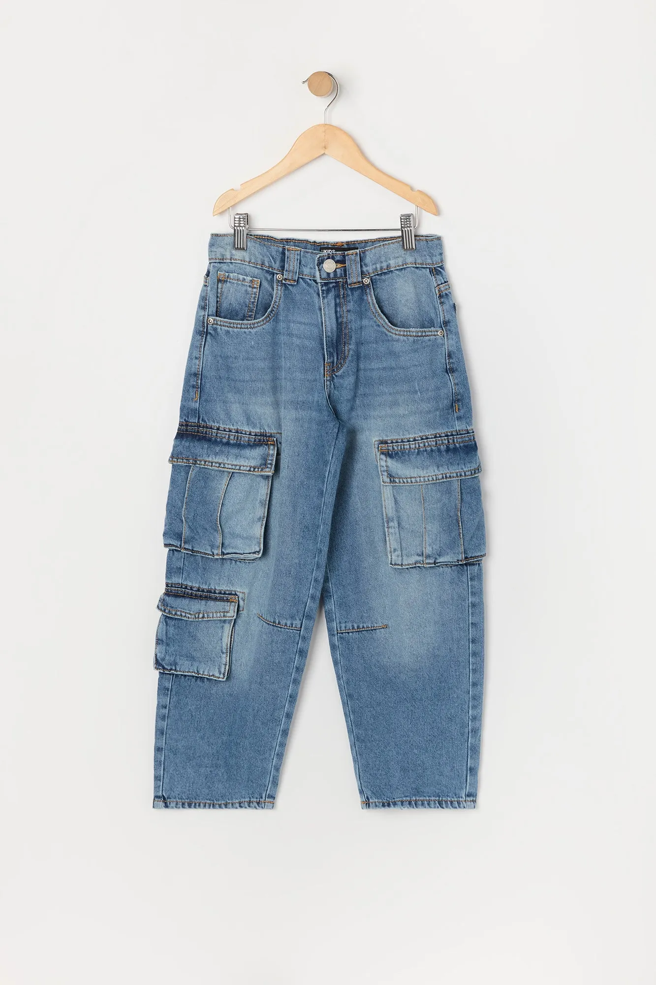 Boys Multi Pocket Straight Leg Cargo Jean