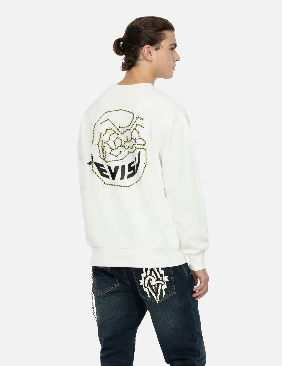 Dot-to-Dot Daruma and Logo Print Relax Fit Sweatshirt