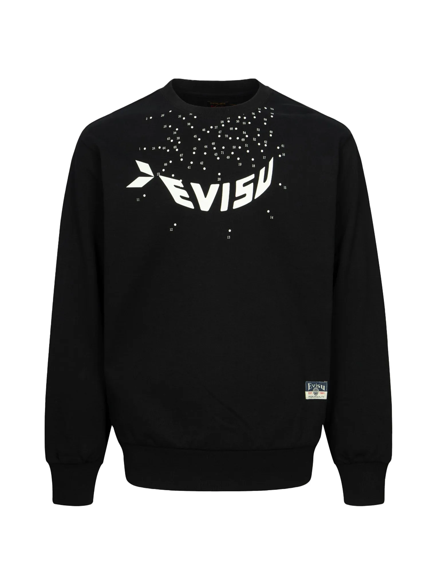 Dot-to-Dot Daruma and Logo Print Relax Fit Sweatshirt