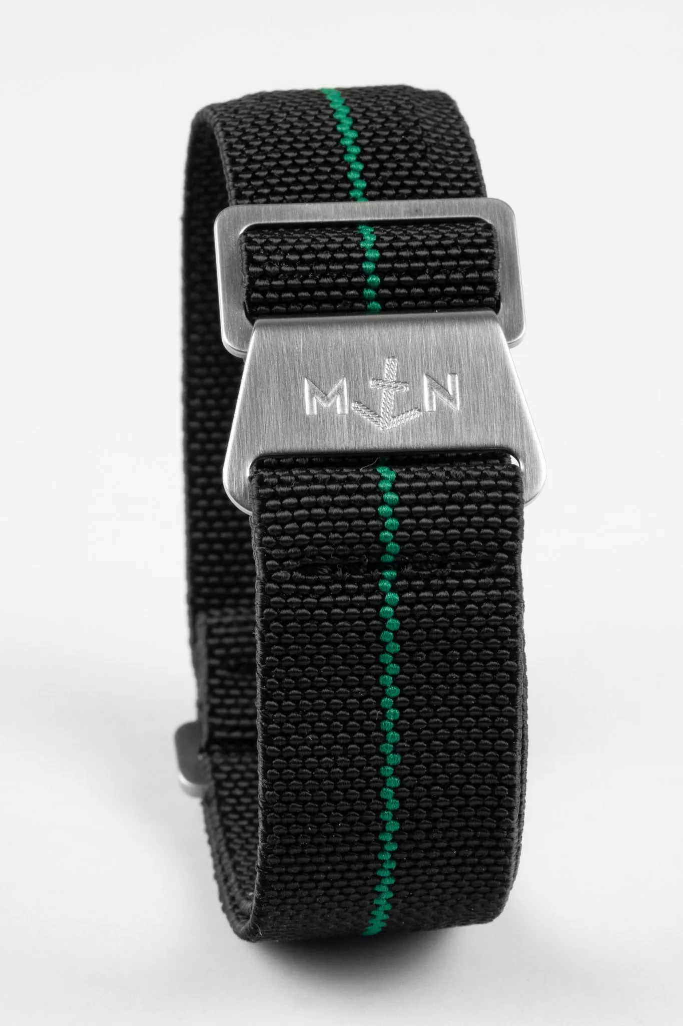 Erika's Originals BLACK OPS MN™ Strap with GREEN Centerline - BRUSHED Hardware