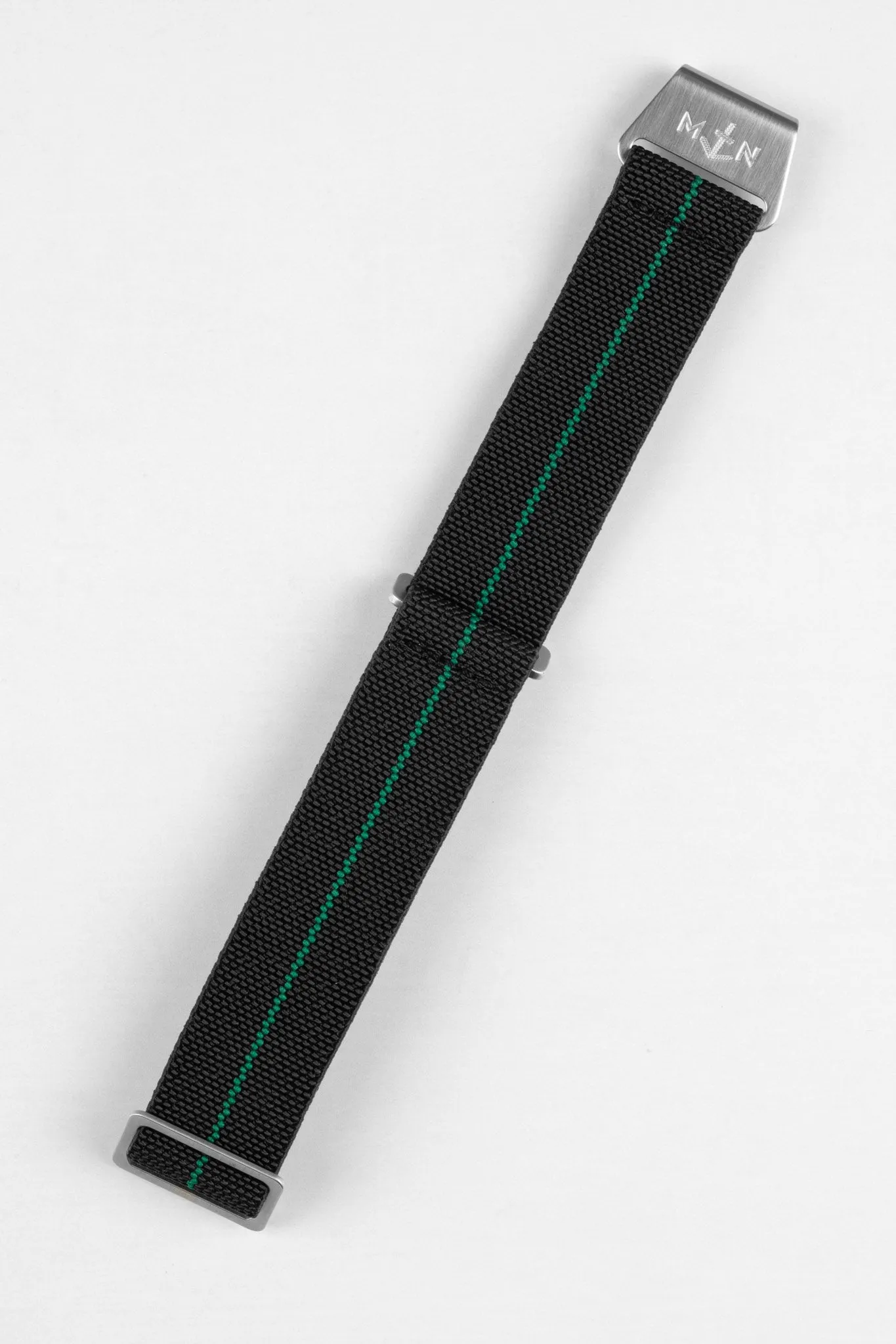 Erika's Originals BLACK OPS MN™ Strap with GREEN Centerline - BRUSHED Hardware