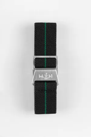 Erika's Originals BLACK OPS MN™ Strap with GREEN Centerline - BRUSHED Hardware