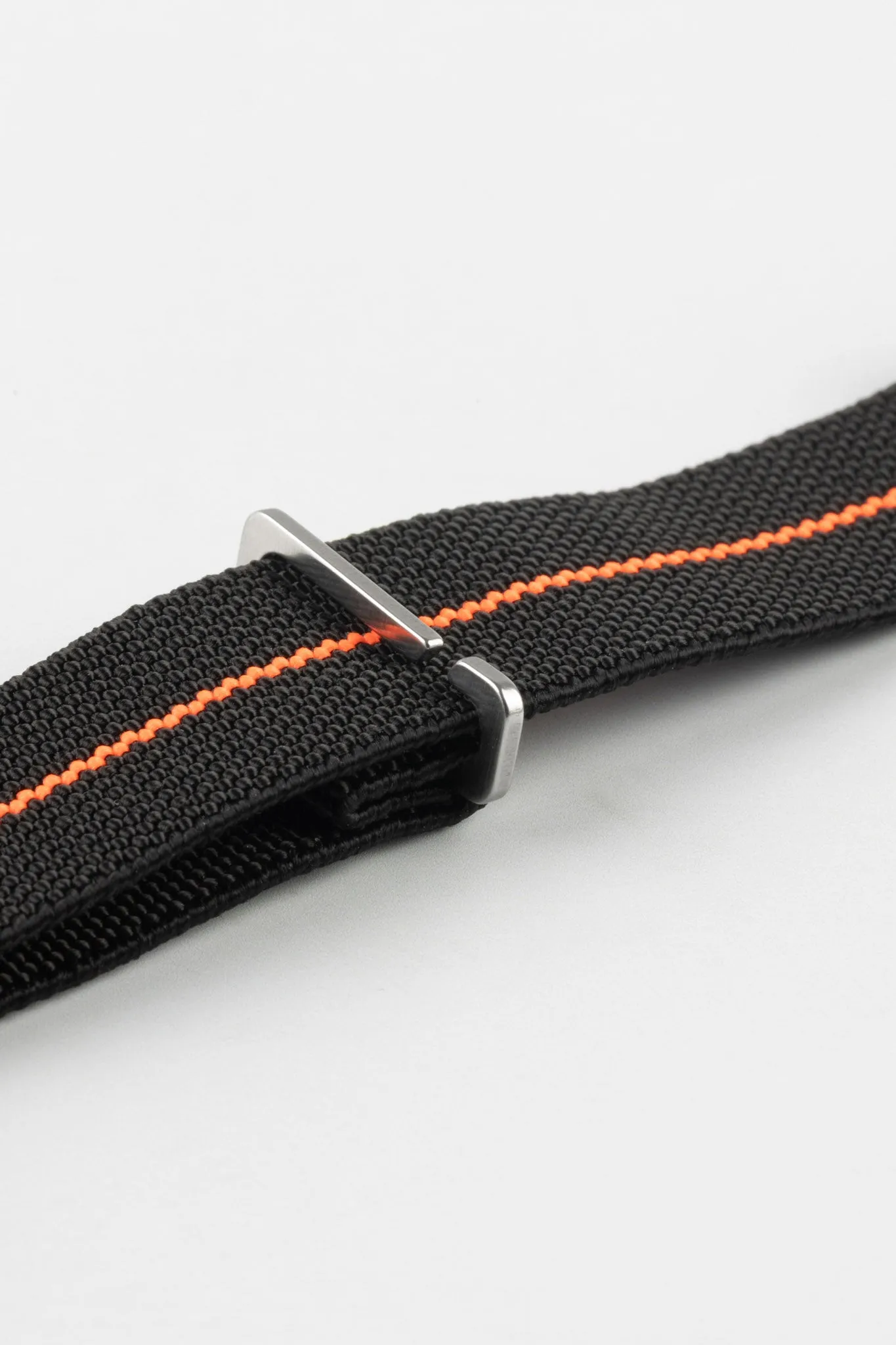 Erika's Originals BLACK OPS MN™ Strap with HOT ORANGE Centerline - BRUSHED Hardware