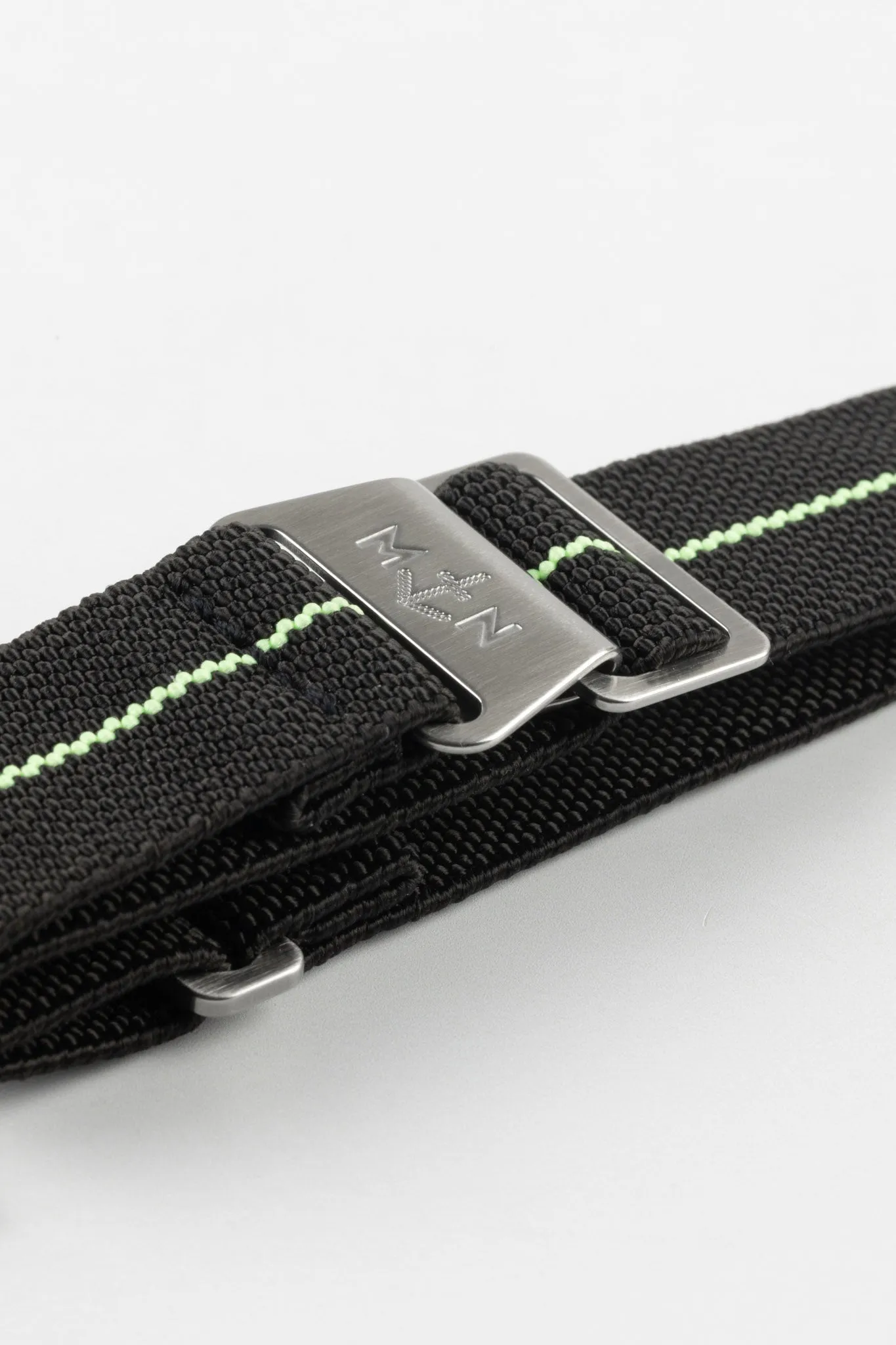 Erika's Originals BLACK OPS MN™ Strap with MINT GREEN Centerline - BRUSHED Hardware