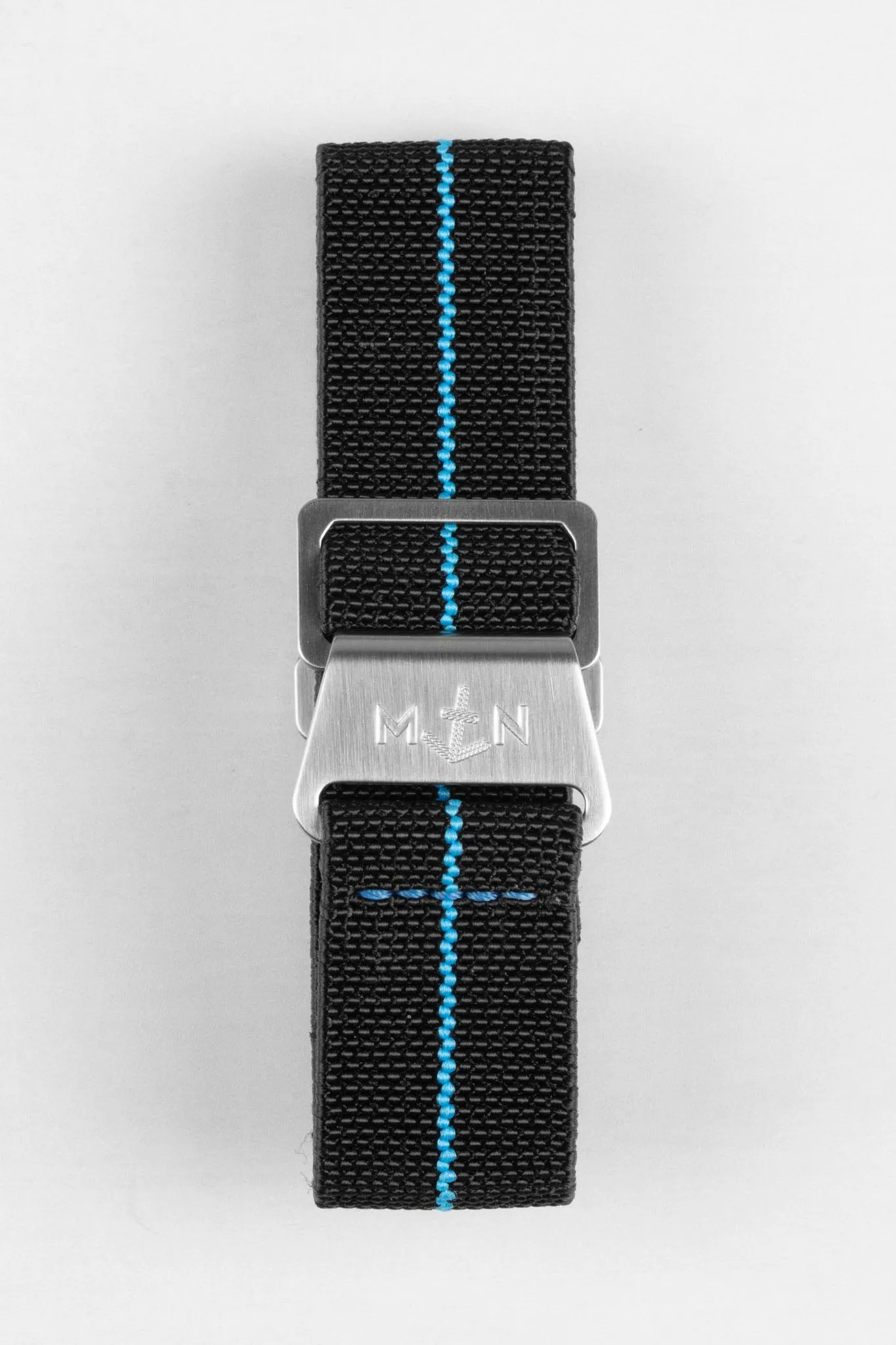 Erika's Originals BLACK OPS MN™ Strap with TURQUOISE Centerline - BRUSHED Hardware