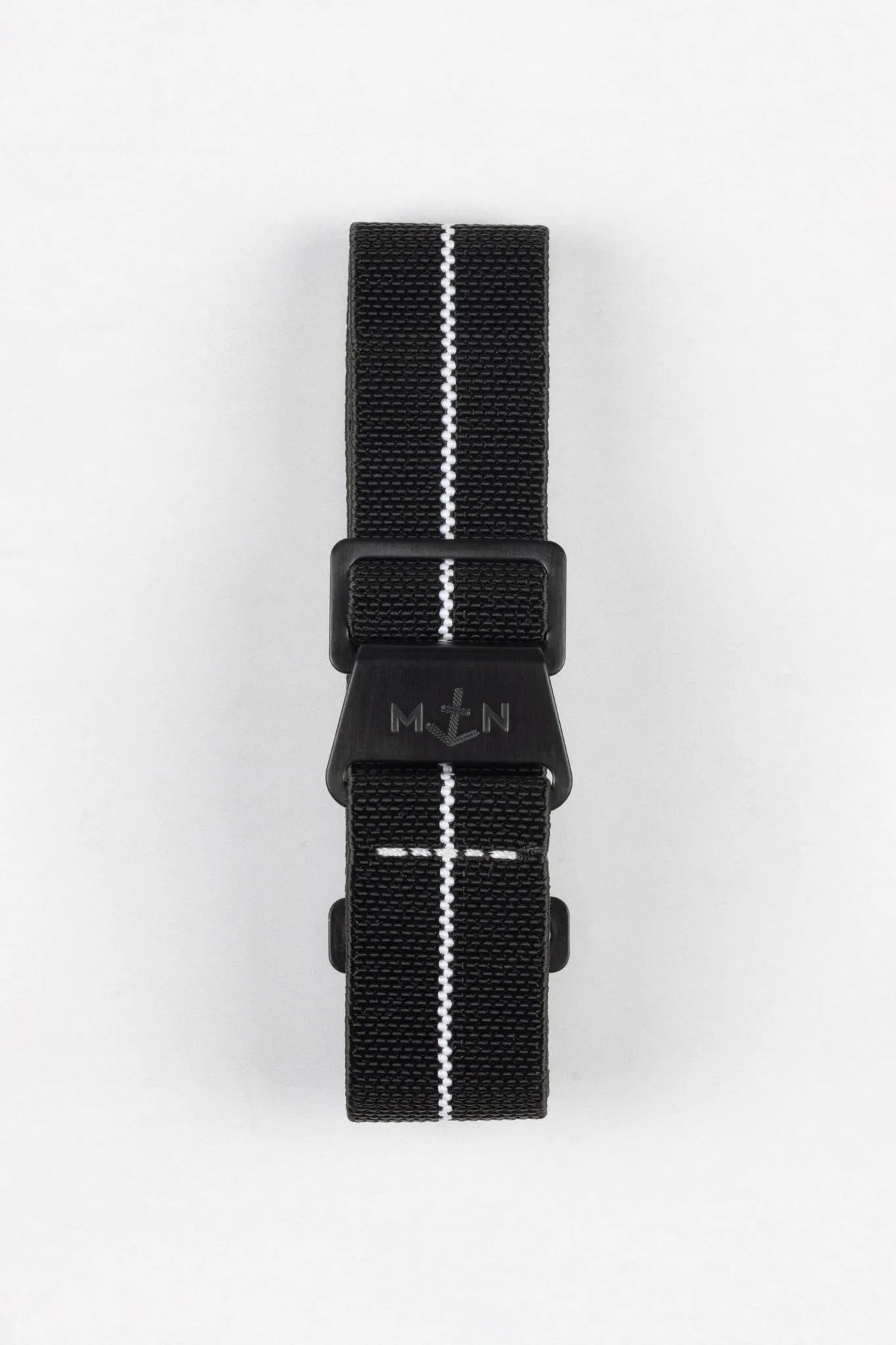 Erika's Originals BLACK OPS MN™ Strap with WHITE Centerline - BLACK Hardware