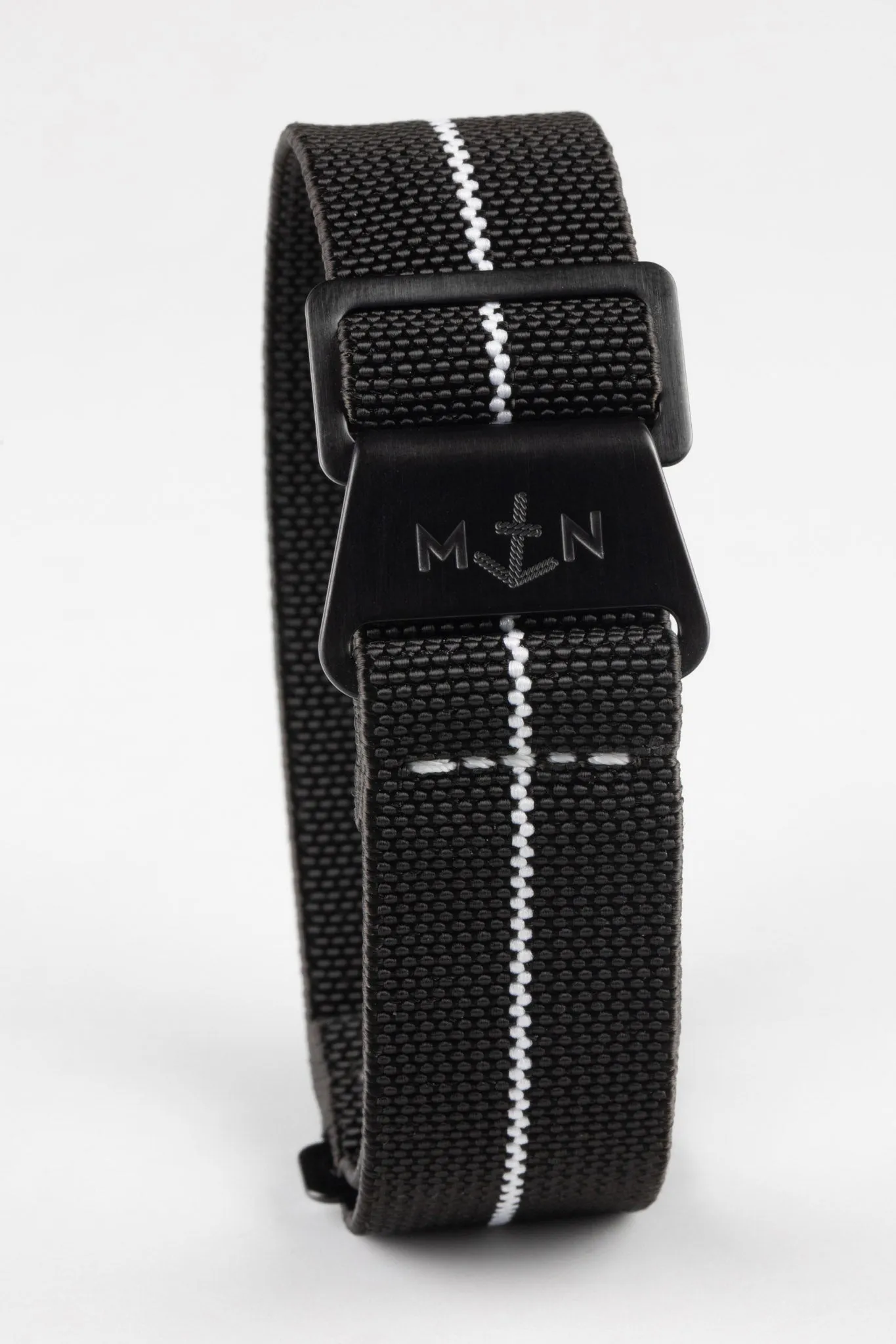 Erika's Originals BLACK OPS MN™ Strap with WHITE Centerline - BLACK Hardware