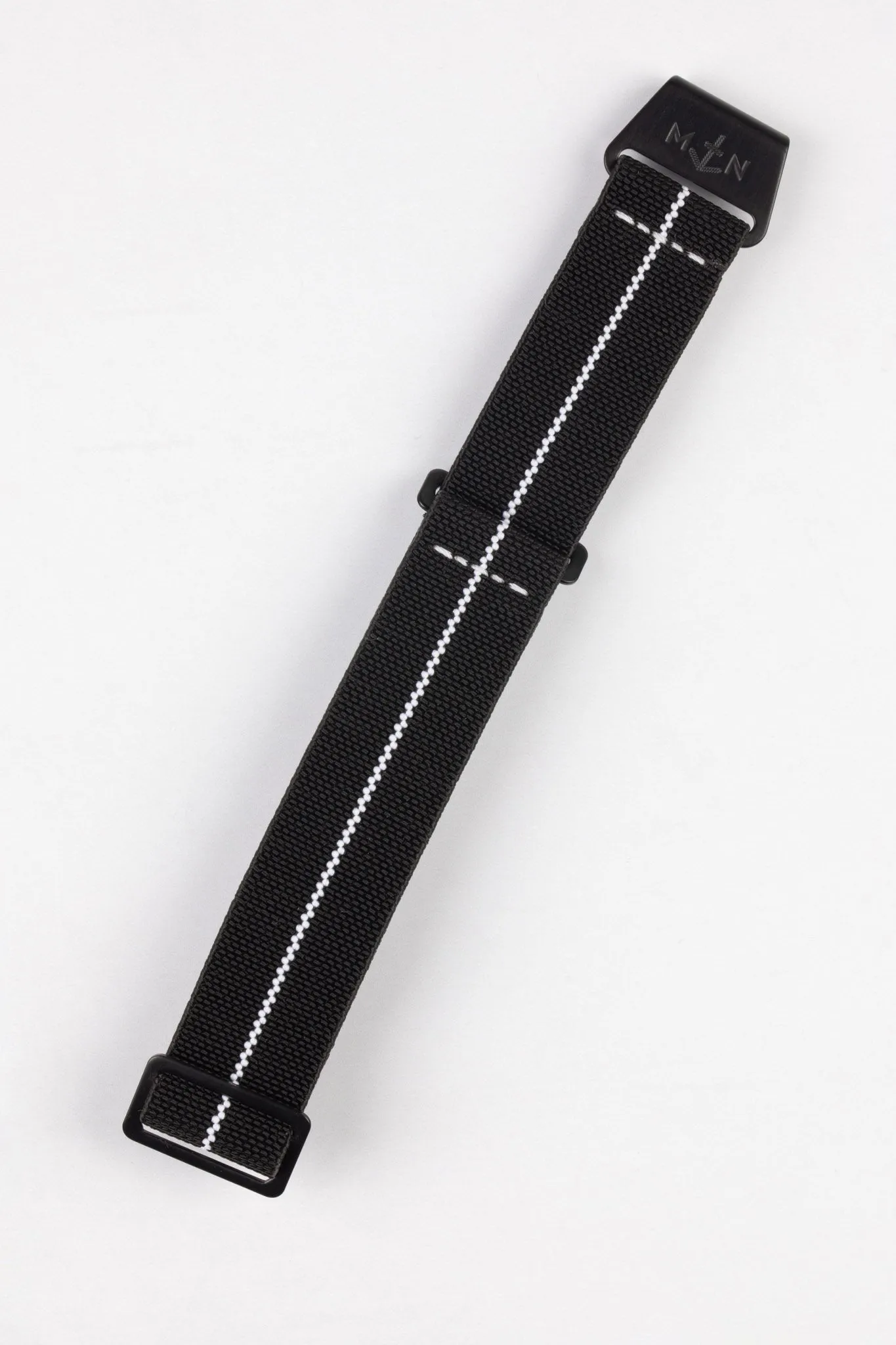 Erika's Originals BLACK OPS MN™ Strap with WHITE Centerline - BLACK Hardware