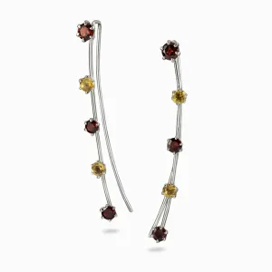 Garnet and Citrine Ear Climbers