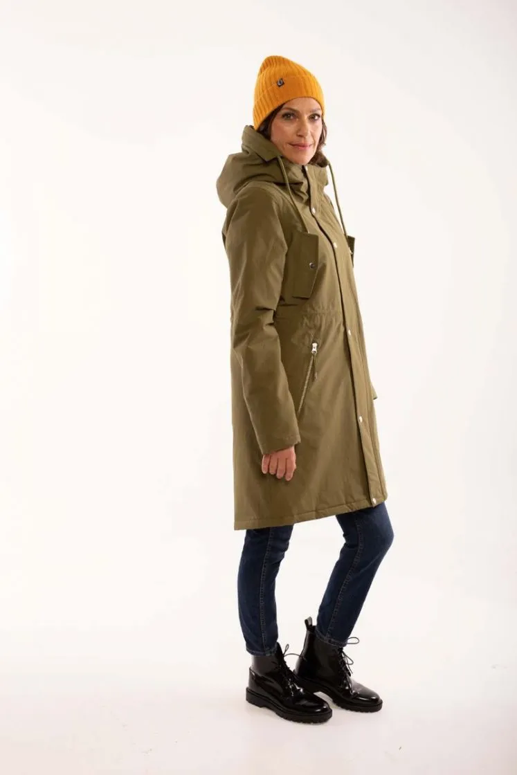 Groene lange winterjas | Danefae beate winter parka olive