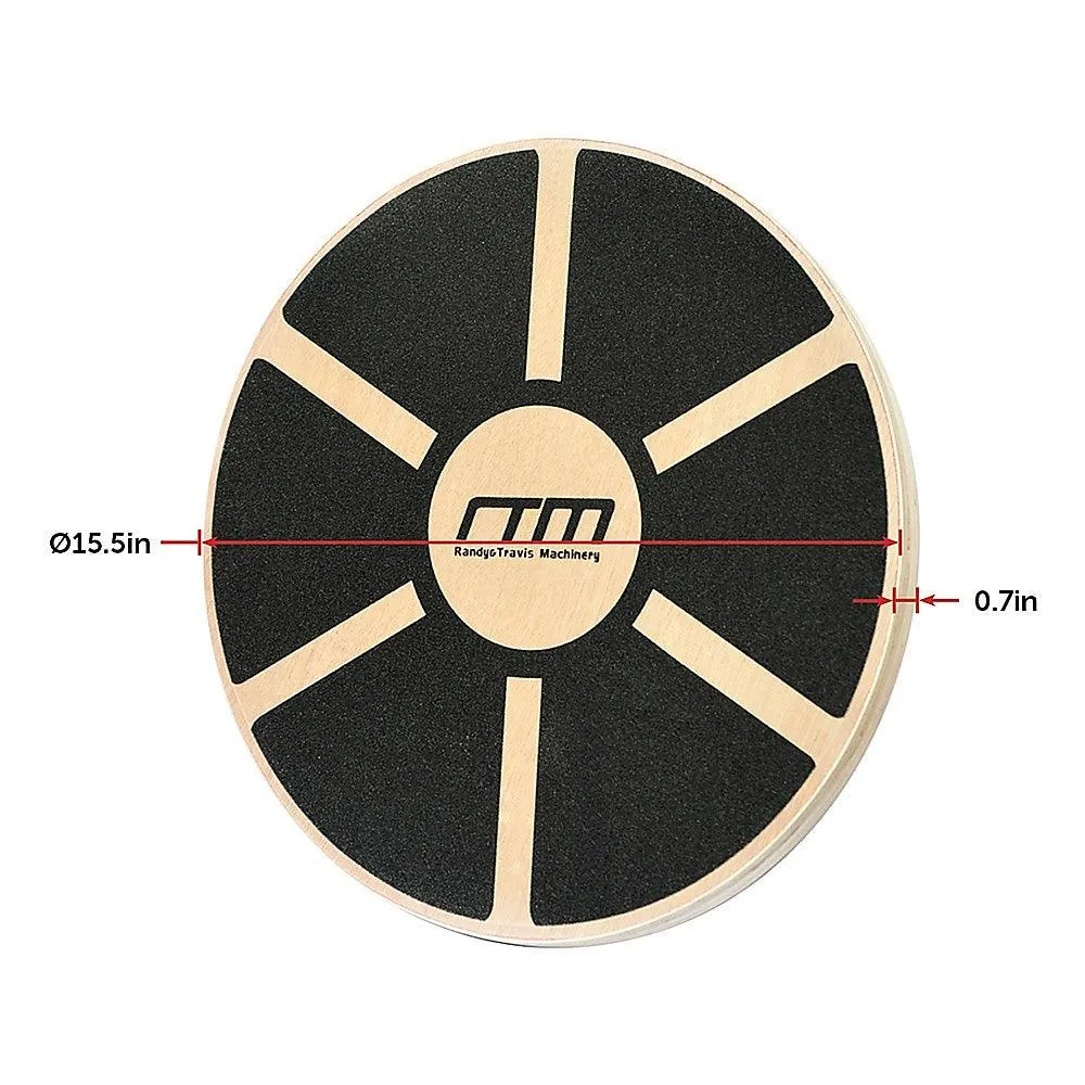 Heavy Duty 15.5" Wooden Balance Board with Non-Slip Pad Fitness