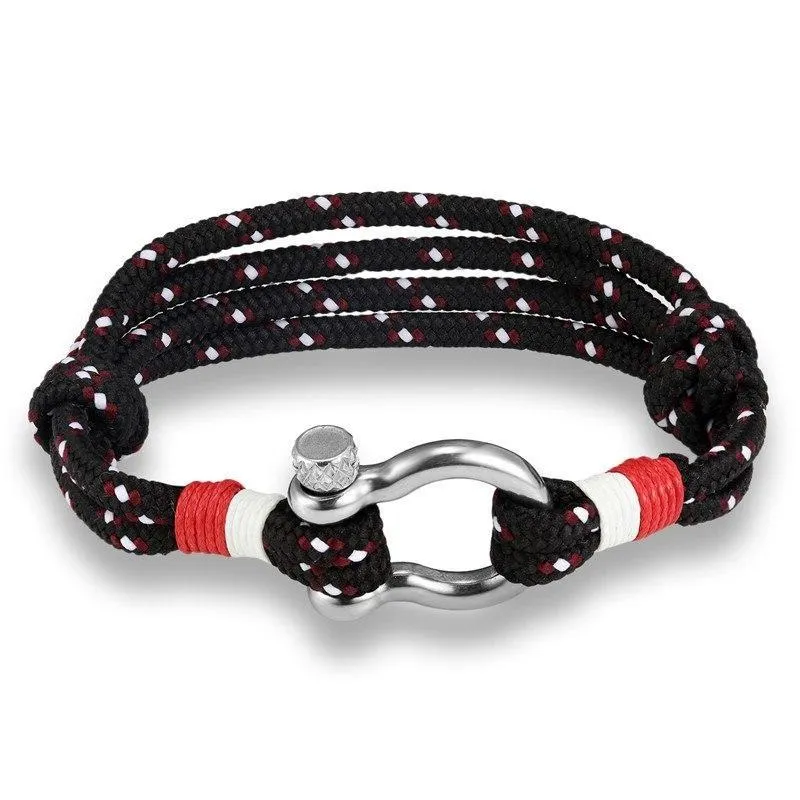 Horseshoe Shackle Parachute Cord Bracelet