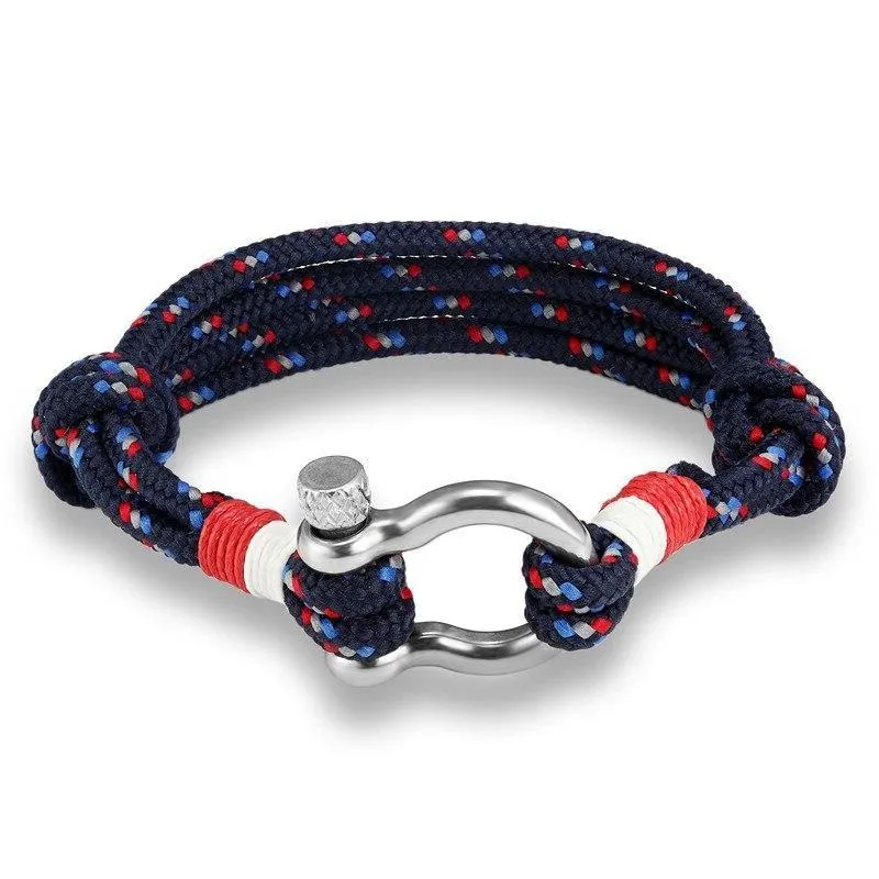 Horseshoe Shackle Parachute Cord Bracelet