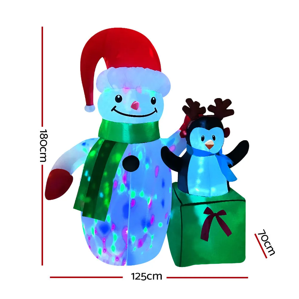 Inflatable Christmas 1.8M Snowman LED Lights Outdoor Decorations