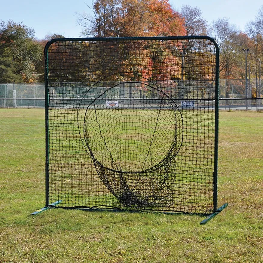 Jaypro Sports Batting Practice Screen - 7 ft.H x 7 ft.W - Portable - Soft Toss (Black)