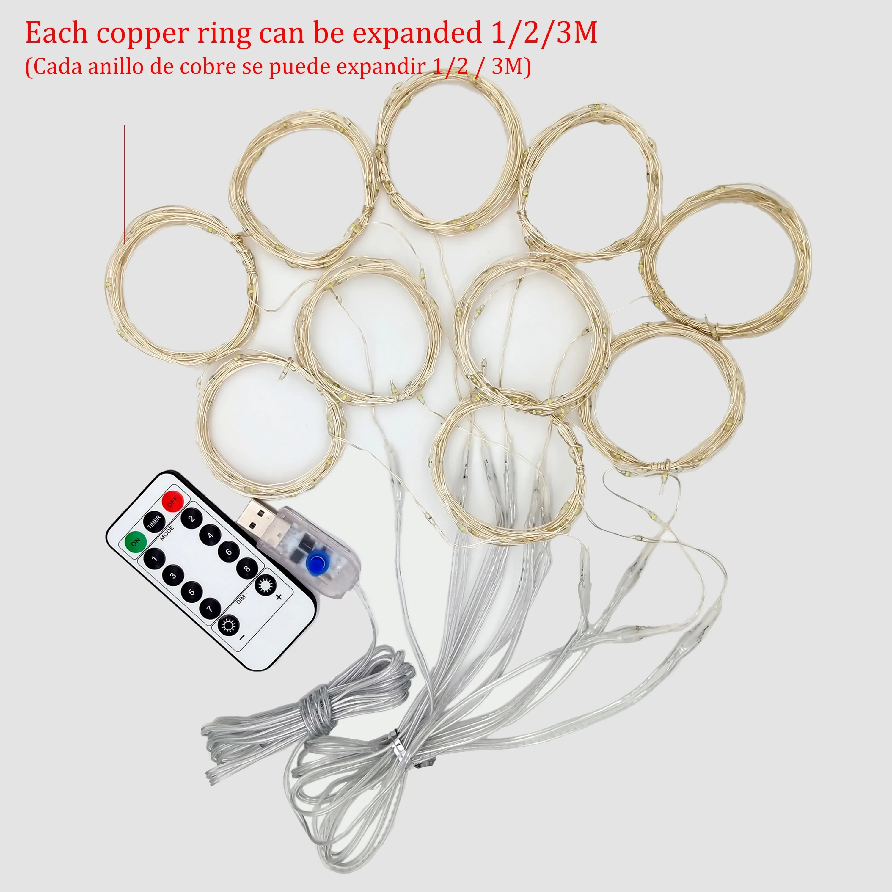 LED String Lights Christmas Decoration Remote Control USB Wedding Garland Curtain 3M Lamp Holiday For Bedroom Bulb Outdoor Fairy