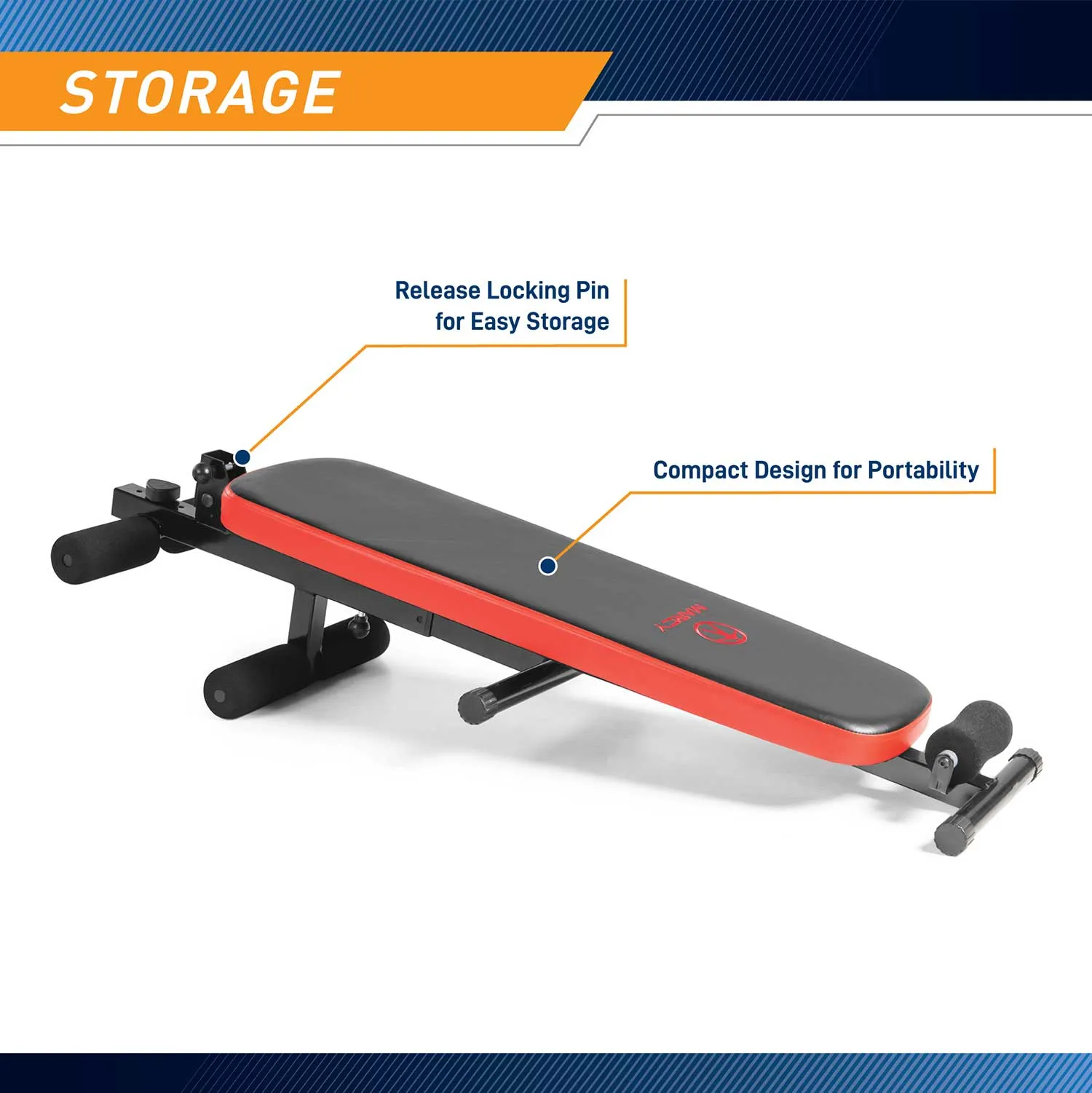 Marcy Folding Utility Bench w/ Headrest - Slant Board | SB-4606