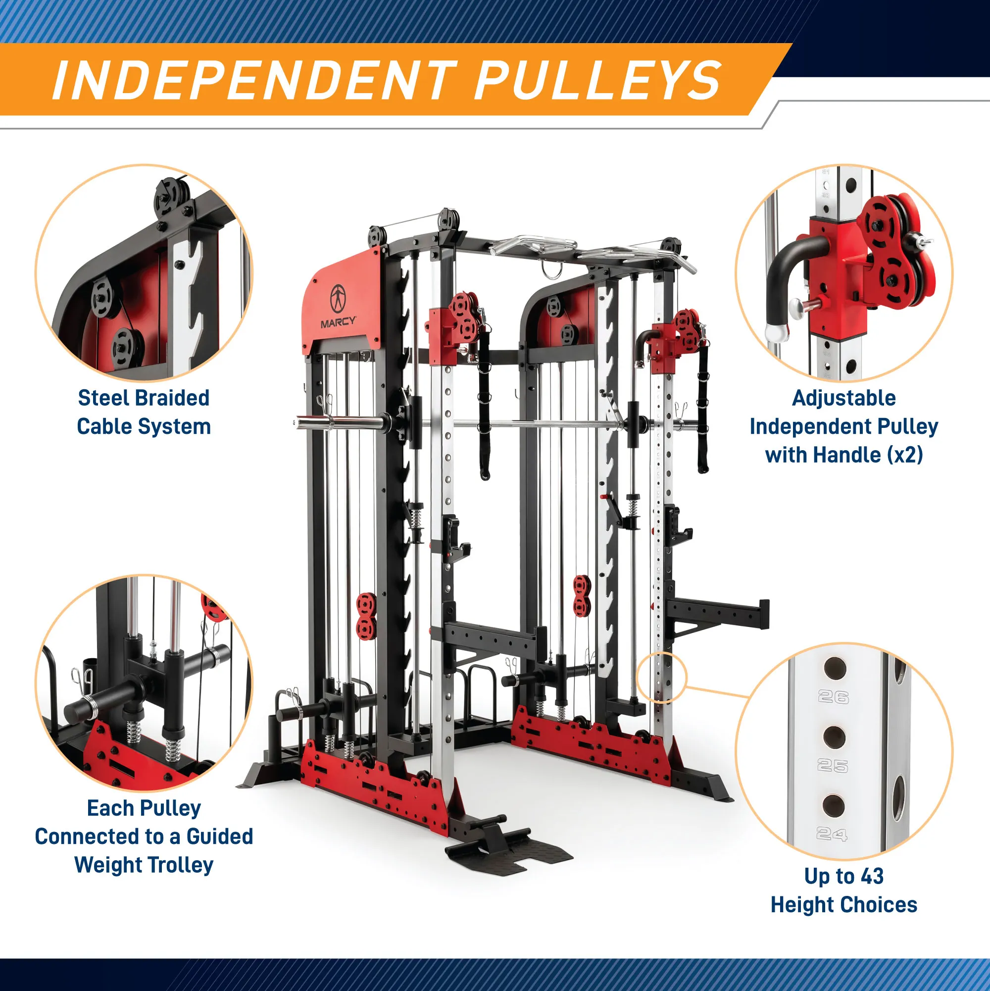 Marcy Pro Deluxe Smith Cage Home Gym System – SM-7553