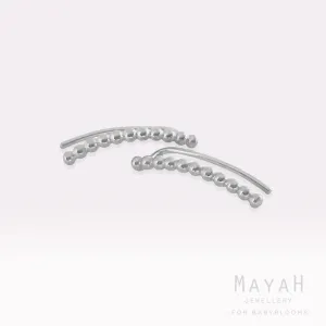 MayaH Jewellery Beaded Climbers in Silver