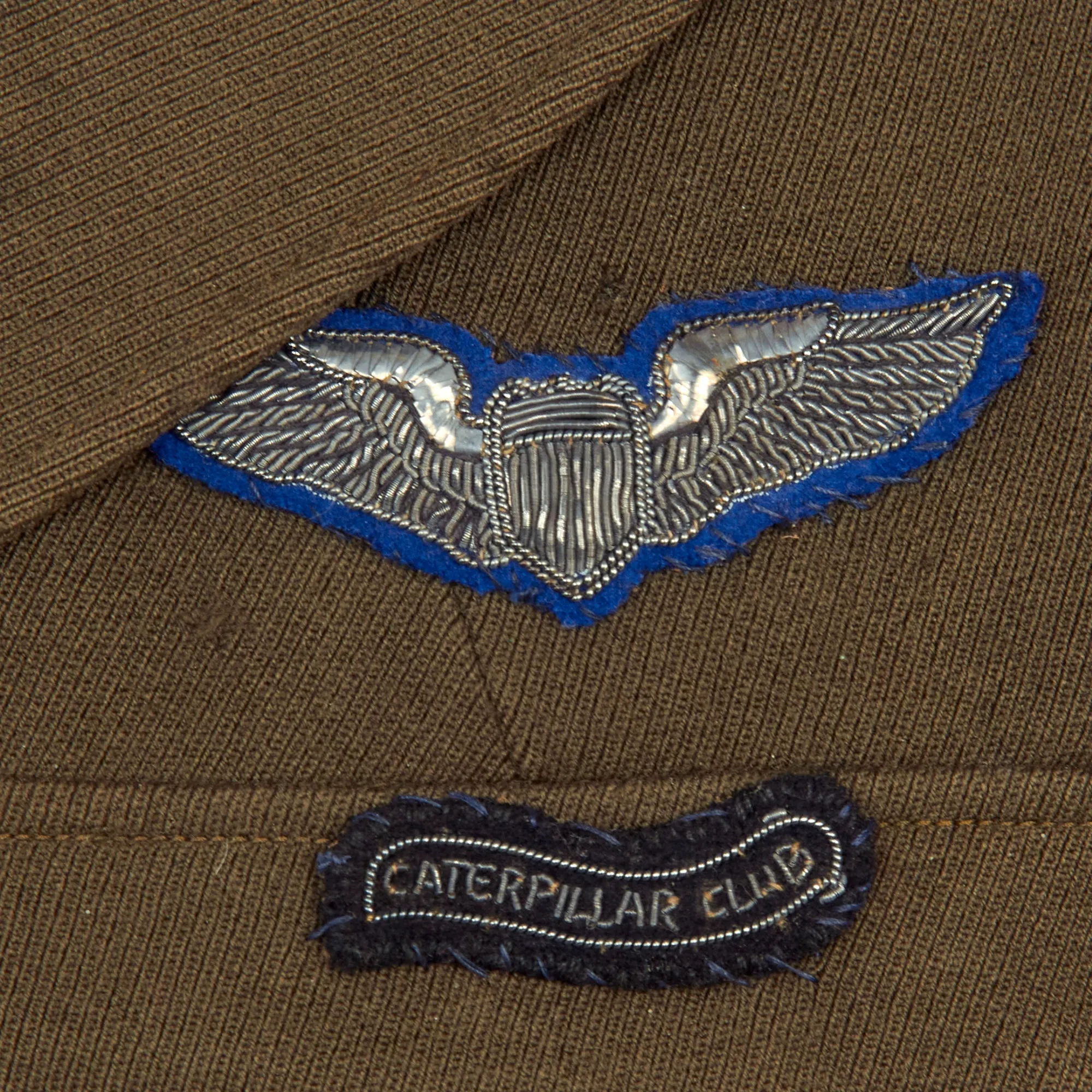 Original U.S. WWII 8th Army Air Forces Custom Tailored Ike Jacket With English Made Insignia - Caterpillar Club