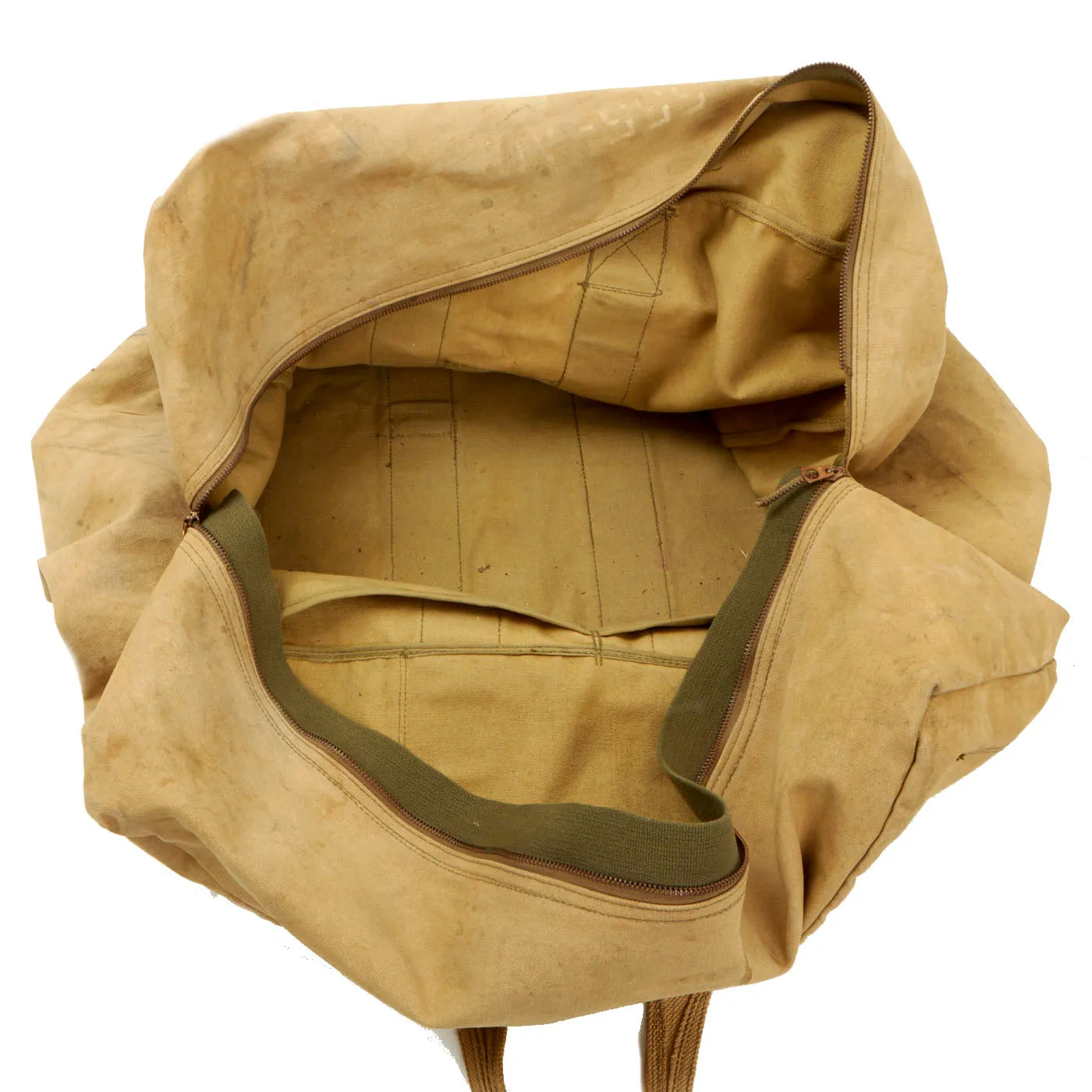 Original U.S. WWII Army Navy Marine Corps Fighter Pilot AN-6510 Seat Parachute Harness and Kit Bag by Switlik Parachute Company - Dated June 1940