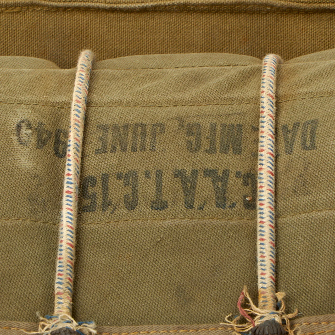 Original U.S. WWII Army Navy Marine Corps Fighter Pilot AN-6510 Seat Parachute Harness and Kit Bag by Switlik Parachute Company - Dated June 1940