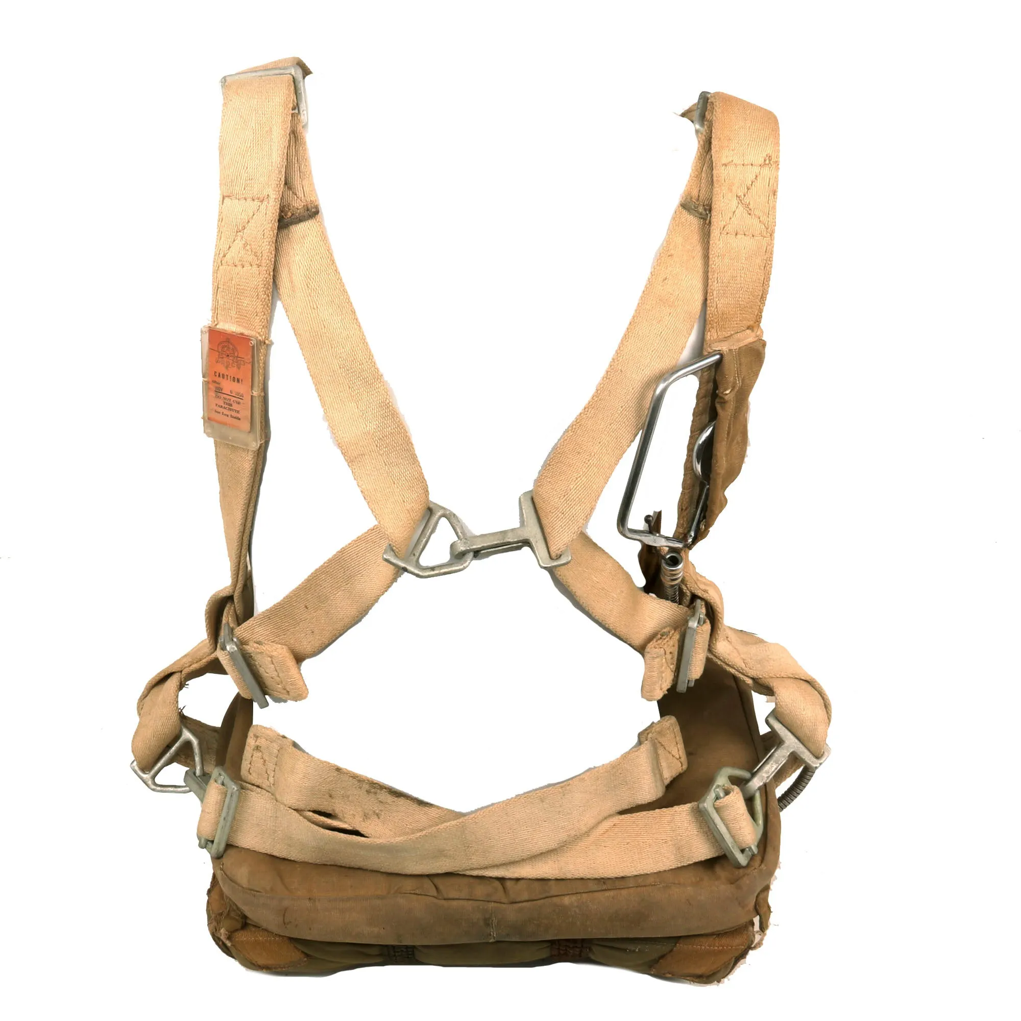 Original U.S. WWII Army Navy Marine Corps Fighter Pilot AN-6510 Seat Parachute Harness by Victory Parachutes Inc - Dated June 1943