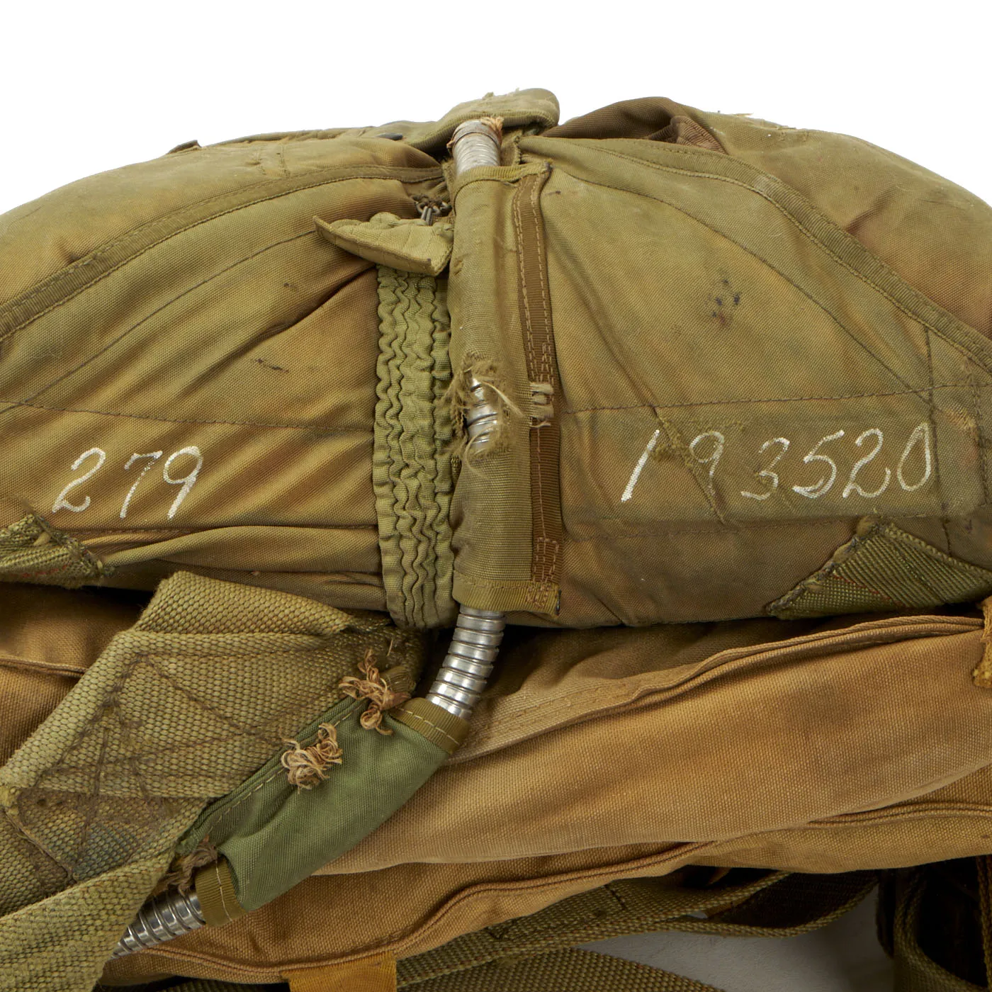 Original U.S. WWII Korean War Army Navy Marine Corps Liaison Pilot AN-6510 Seat Parachute Harness by Severin MFG. Co. - Dated January 1943