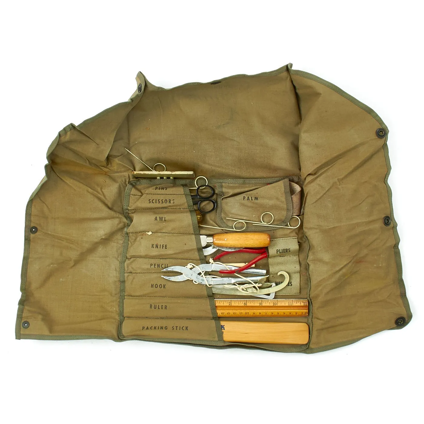 Original U.S. WWII Parachute Rigger Kit with Acessories and Tools