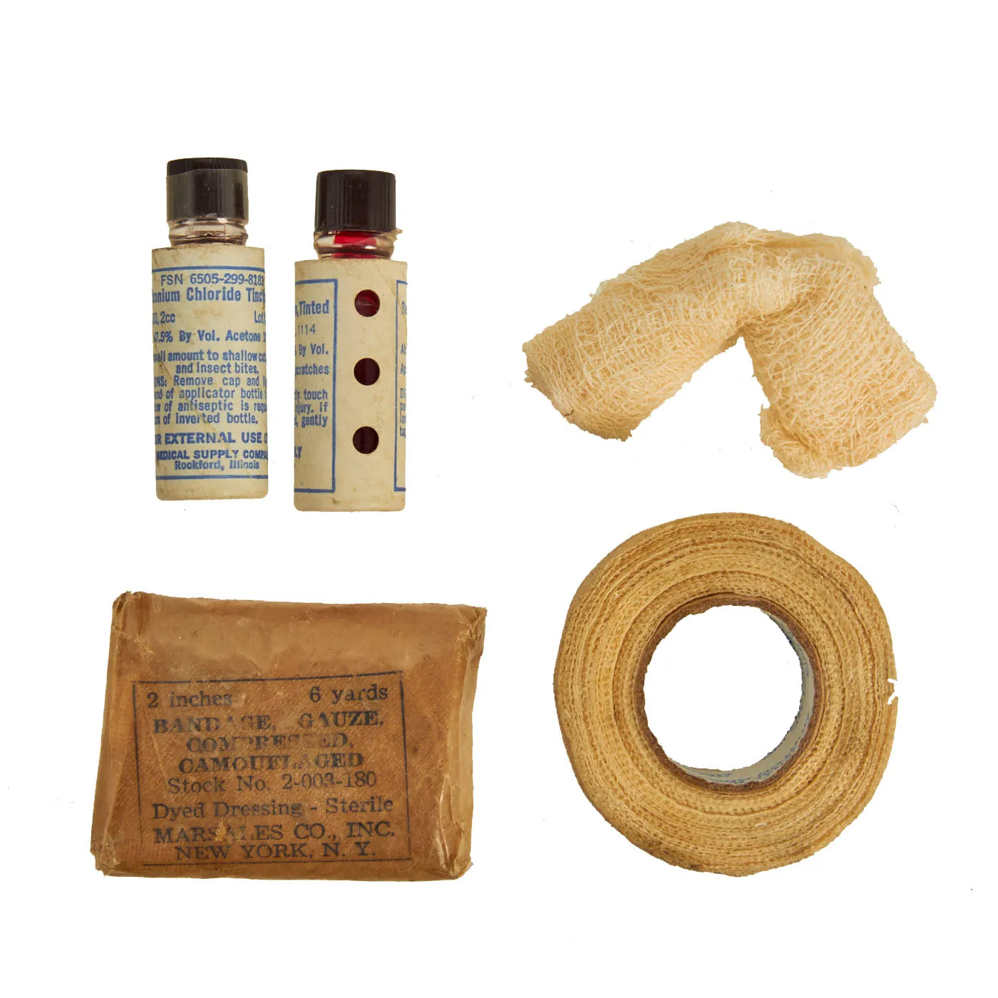 Original U.S. WWII US Airborne A-1 Powered Lifeboat First Aid Kit - Full of Original Contents