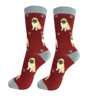 Pug Tan Socks-Full Body