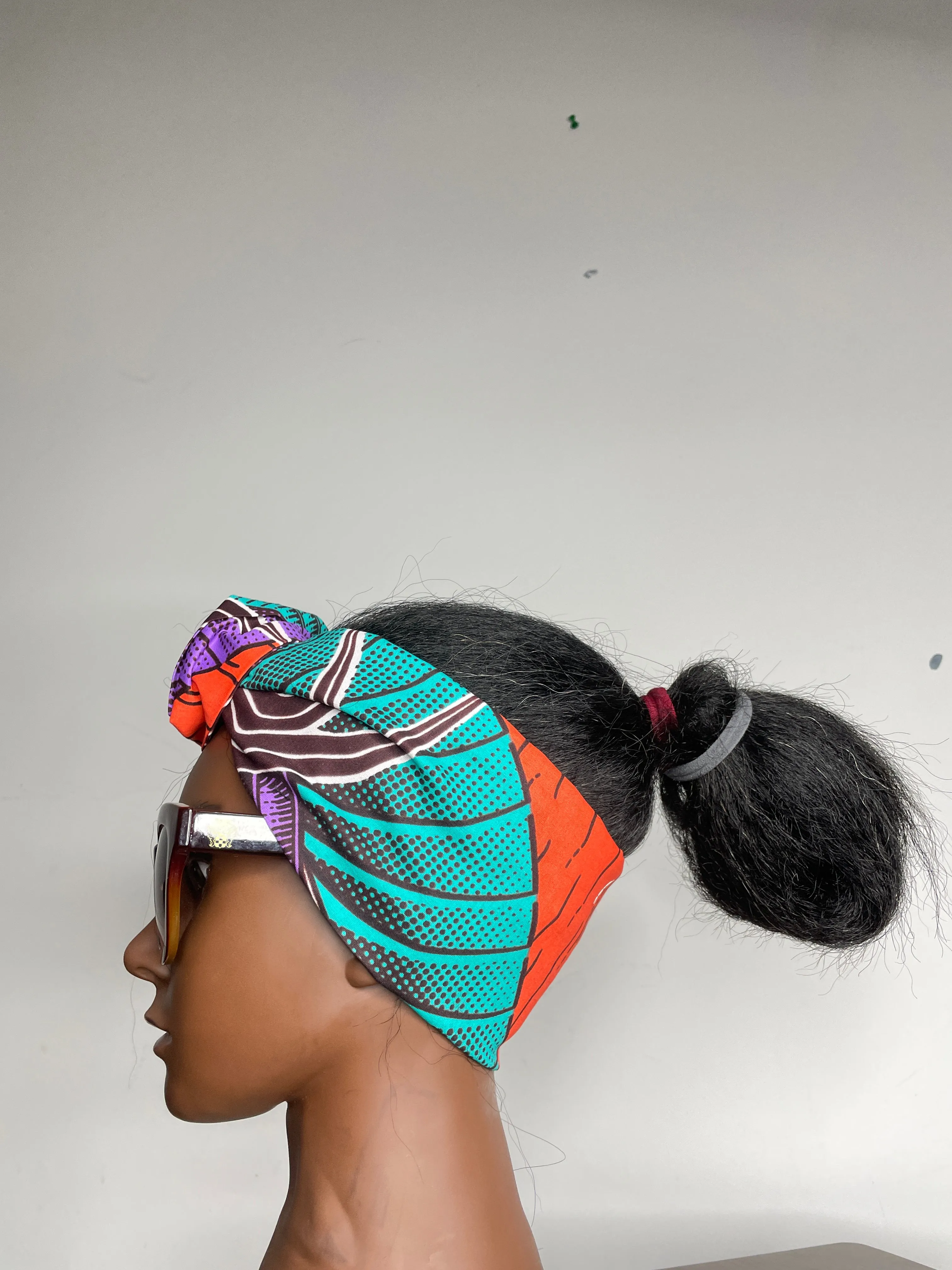 Purple and Orange Lined Head wrap