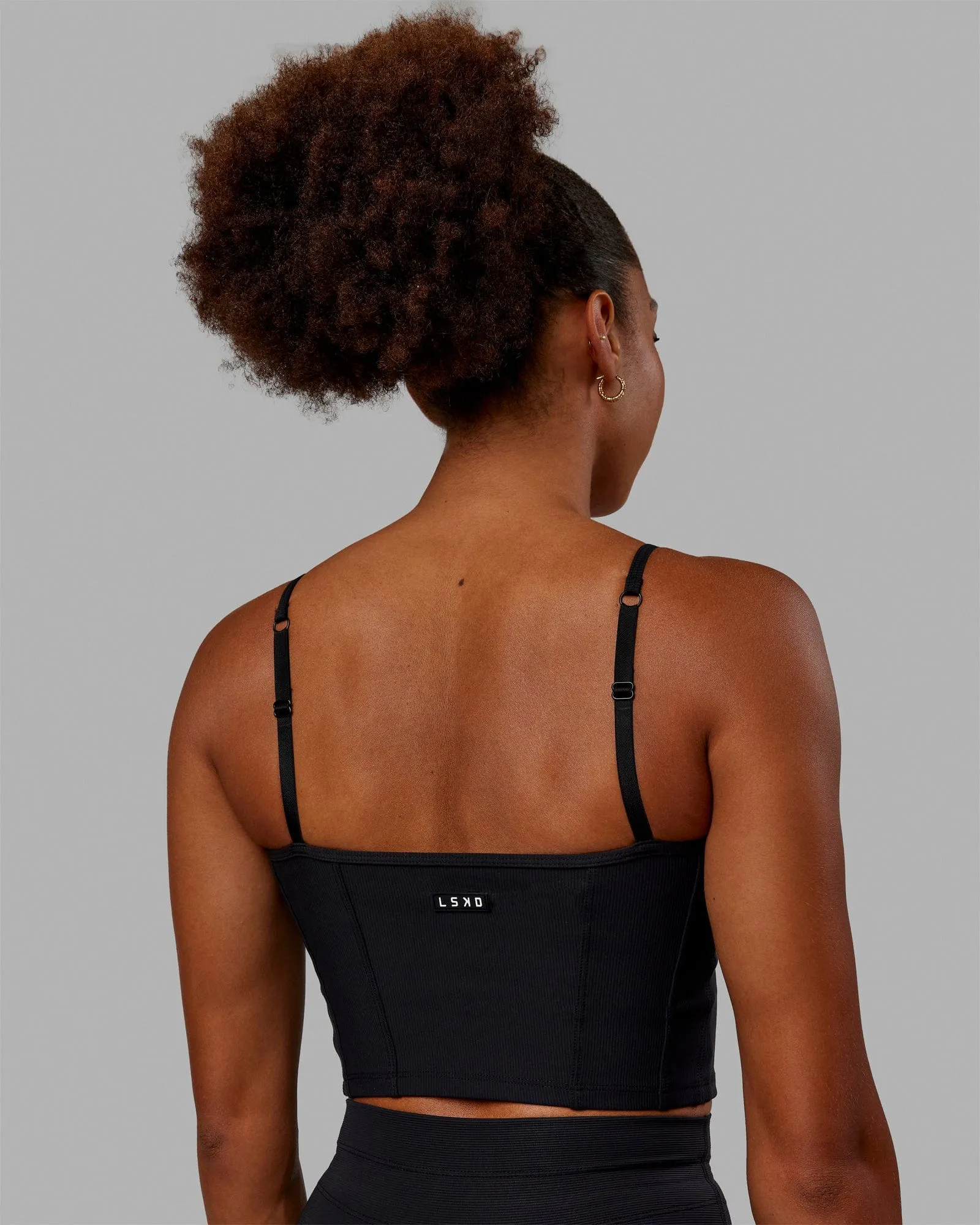 Resistance Ribbed Shelf Bra Performance Tank - Black