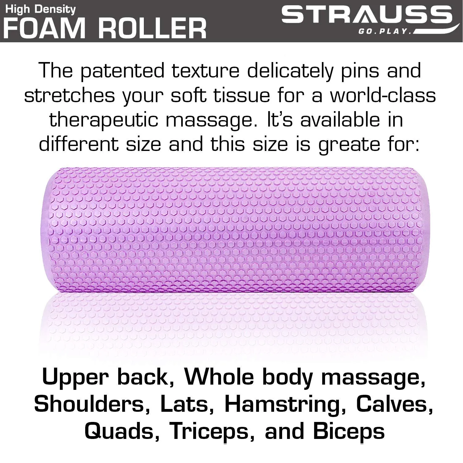 Strauss Foam Roller (Purple), 30 cm and Dual Yoga Massage Ball, (Pink)