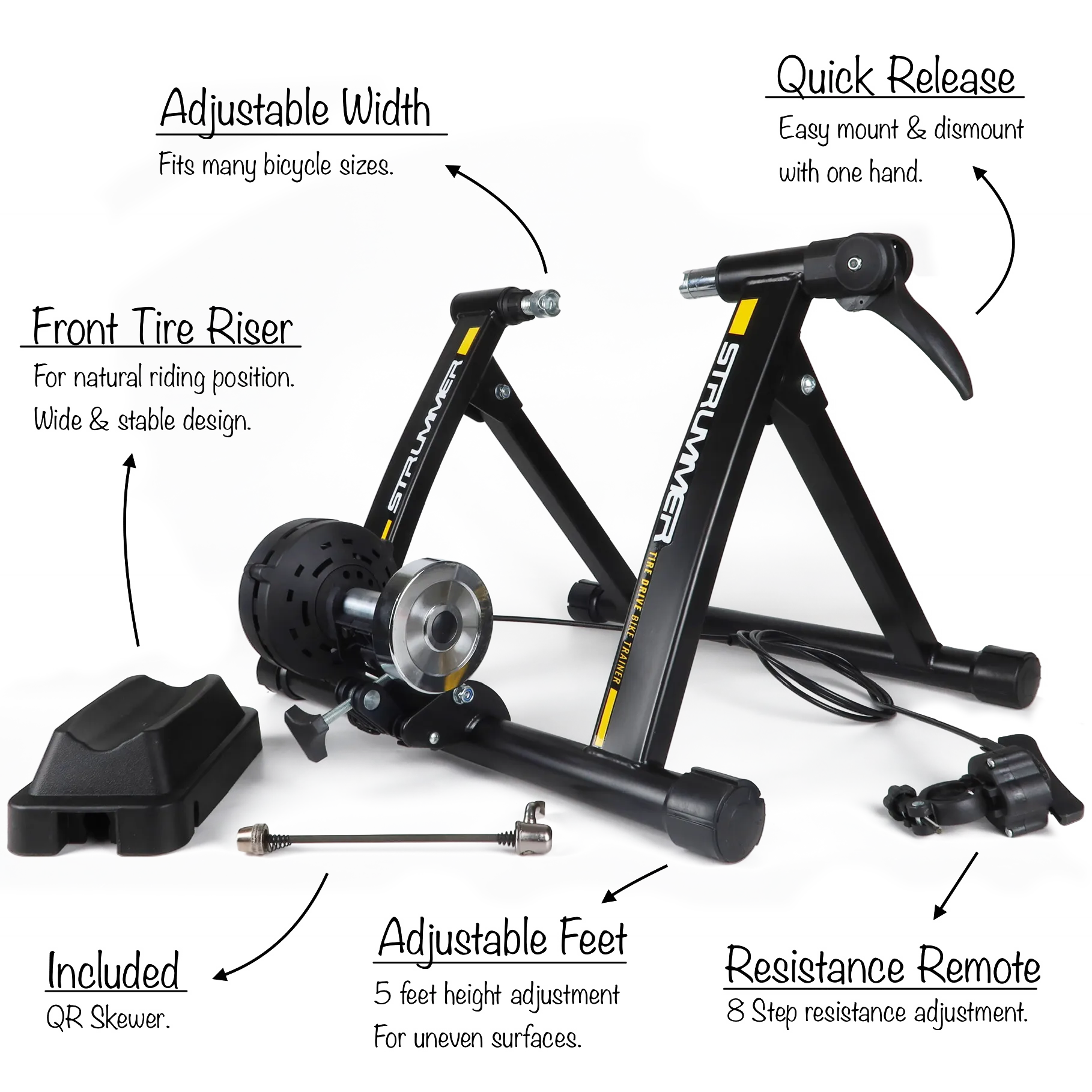 Strummer BT-9 Magnetic Resistance Indoor Bike Trainer with Remote