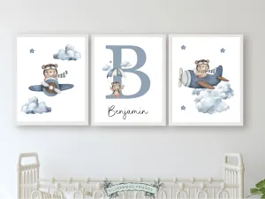 Teddy Bear Nursery Prints - Personalised