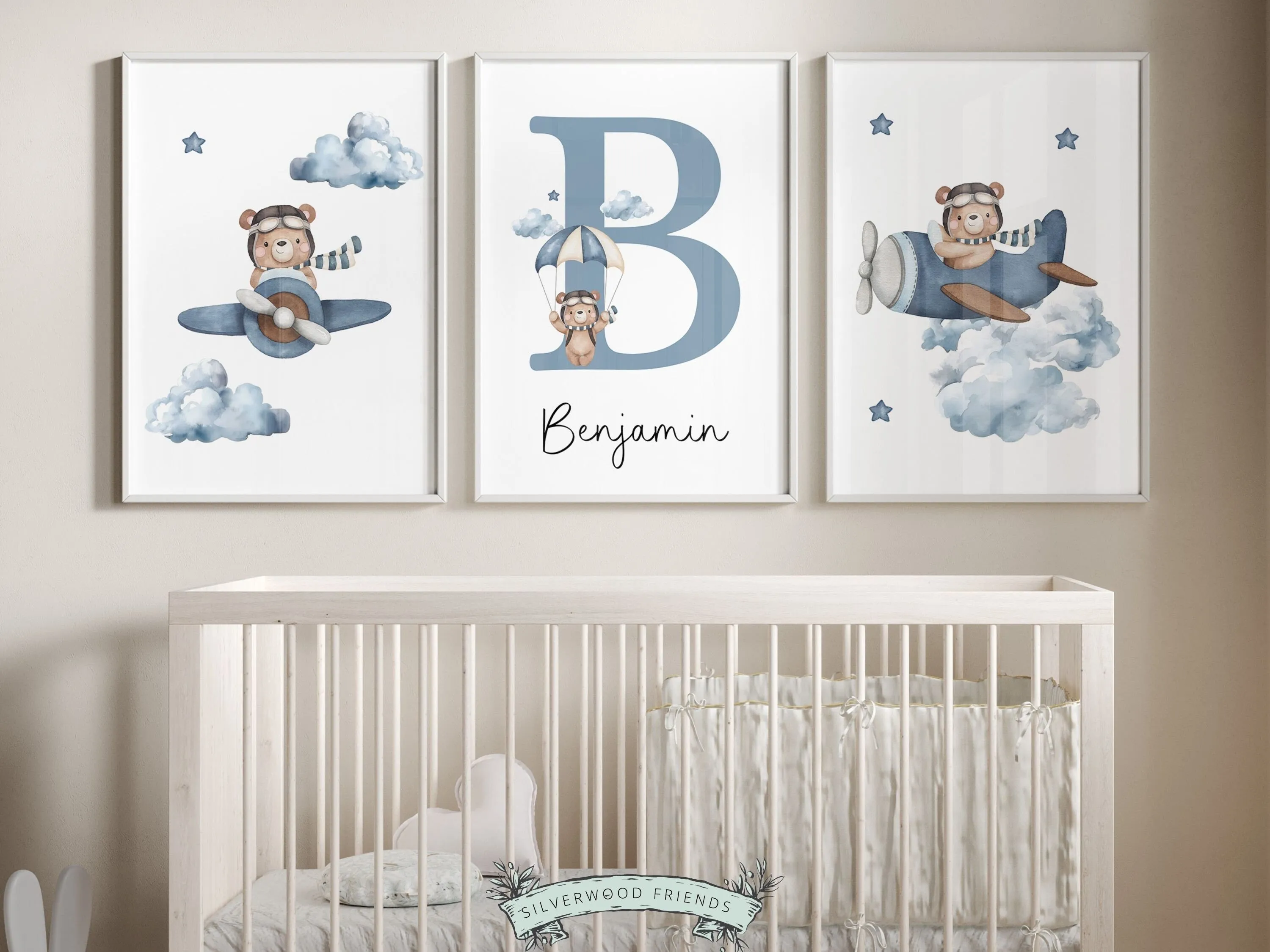 Teddy Bear Nursery Prints - Personalised