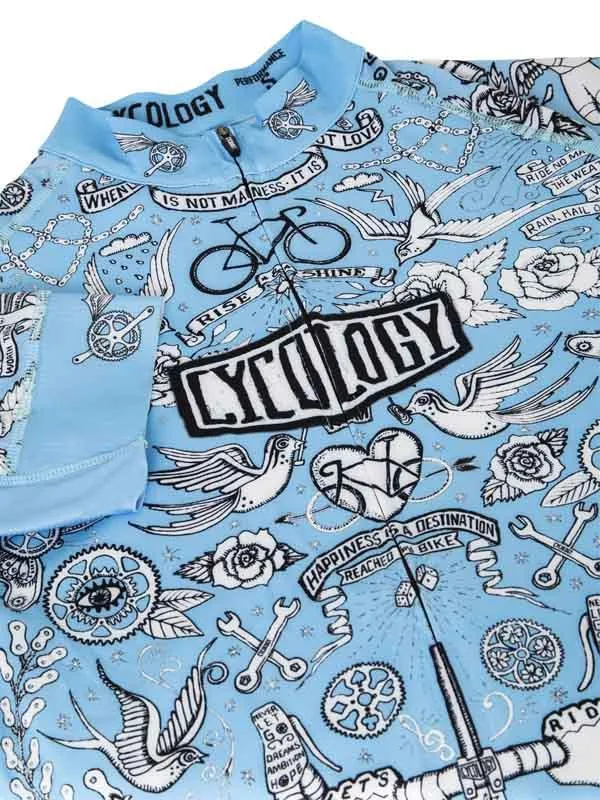 Velo Tattoo Men's Jersey Blue