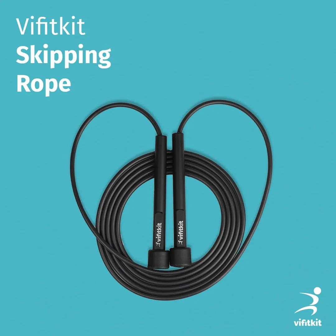 Vifitkit Skipping Rope for Men and Women, Jump Rope With Adjustable Height for Exercise, Gym, Sports, Lightweight, Tangle-Free Design (Black)